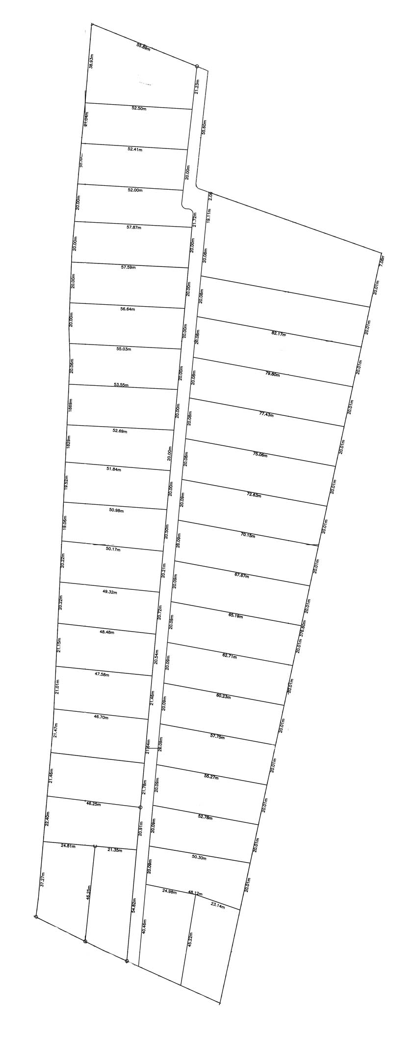 Plano general de distribución de lotes